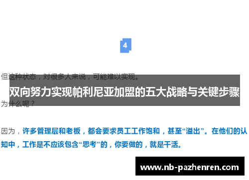 双向努力实现帕利尼亚加盟的五大战略与关键步骤