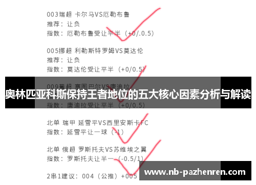 奥林匹亚科斯保持王者地位的五大核心因素分析与解读